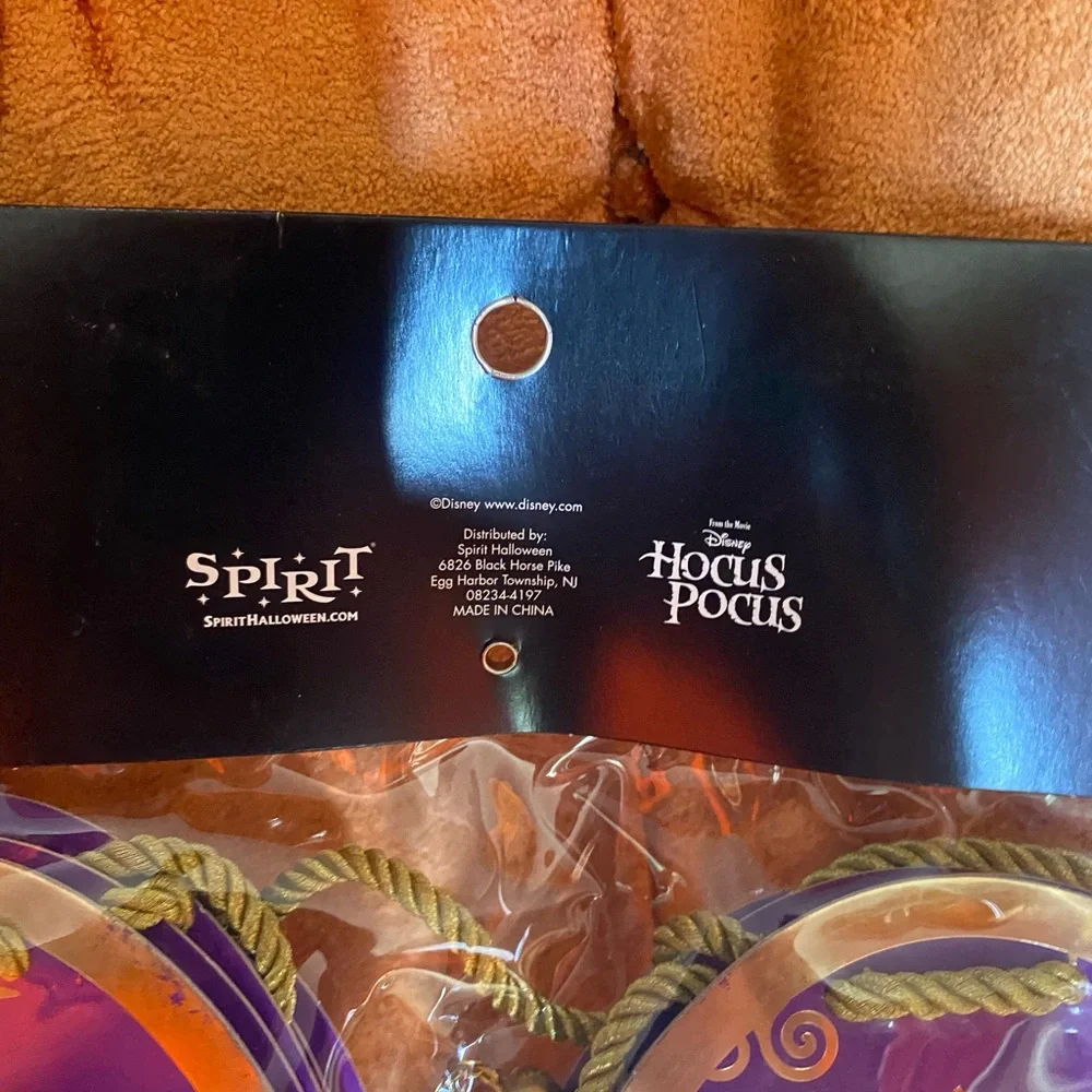 Spirit Halloween Hocus Pocus Purple & Gold 'COME WE FLY' Garland Banner